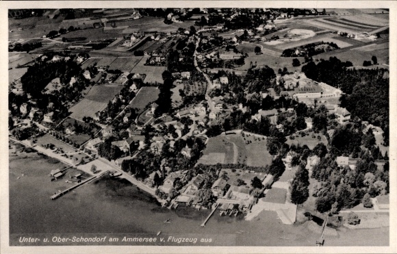 Ak Schondorf am Ammersee Opper-Beieren, luchtfoto