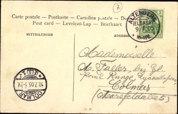 Postcard Col de la Schlucht Vosges, Frontiere Franco Allemande, Col de la Schlucht