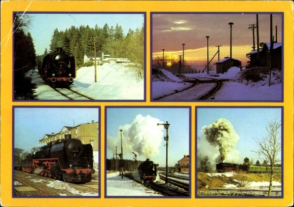 Postcard Vogtland tour with the traditional locomotive 50 849 of the DR