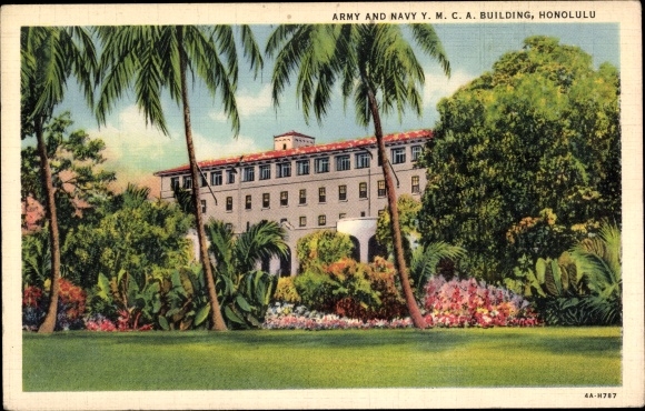 Ak Honolulu Hawaï VS, leger en marine YMCA-gebouw