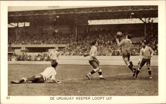 Postcard Amsterdam Olympic Games 1928, football, Uruguay