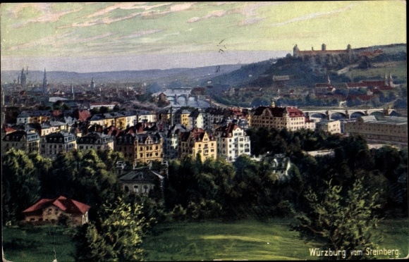 Artist PC Würzburg Lower Franconia, view of the city from the Steinberg, Wiro 1709 D