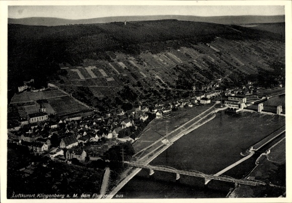 Postcard Klingenberg am Main Lower Franconia, aerial photograph