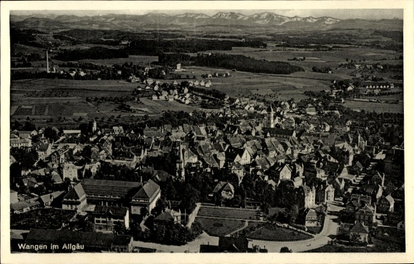 Ak Wangen im Allgäu, Fliegeraufnahme
