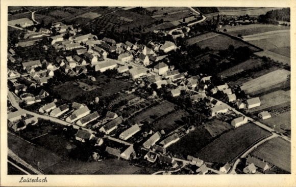 Postcard Lauterbach Ebersbach Saxony, aerial photograph
