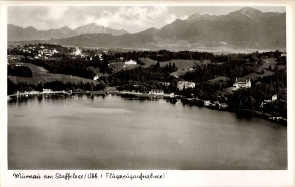Postcard Murnau am Staffelsee, aerial photograph