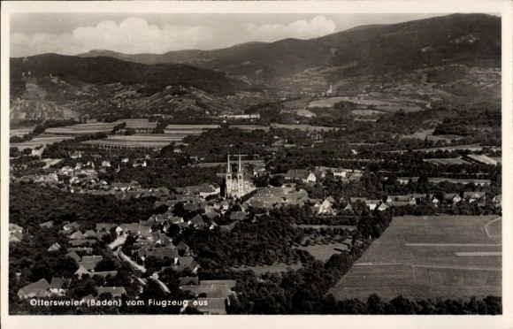 Postcard Ottersweier in Baden Württemberg, aerial photograph