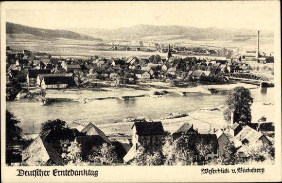 Ak Hagenohsen Emmerthal bei Hameln, Deutscher Erntedanktag, Weserblick vom Bückeberg