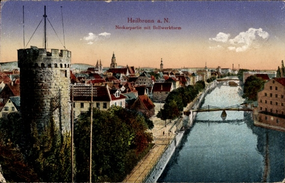 KP Heilbronn am Neckar, odcinek Neckar, wieża Bollwerk, mosty