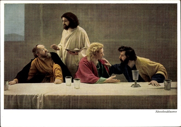 PC Oberammergau in Upper Bavaria, Last Supper scene, Passion Play 1930