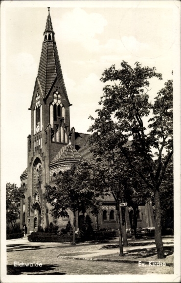 Postcard Eichwalde in Brandenburg, Ev. Church