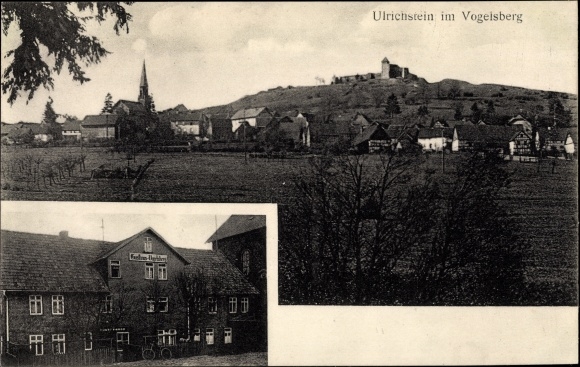 Postcard Ulrichstein in Hesse, Inn zum Vogelsberg, view of the town