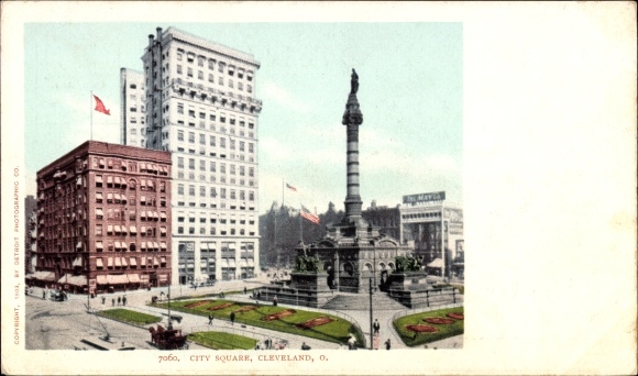 Ansichtkaart Cleveland Ohio USA, stadsplein