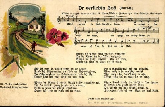 30 song cards, Anton Günther