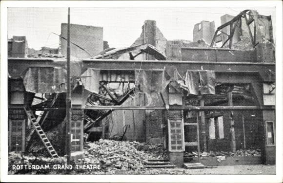 PC Rotterdam South Holland Netherlands, Grand Theatre, ruins, war damage, II WW