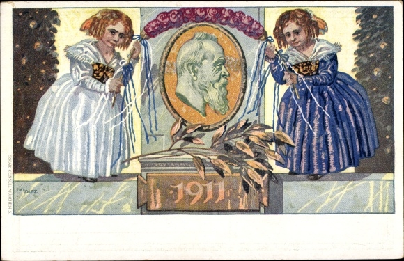 Postwaardestukken kunstenaarskaart Diez, M., prins-regent Luitpold van Beieren 1911, 5 Pfennig