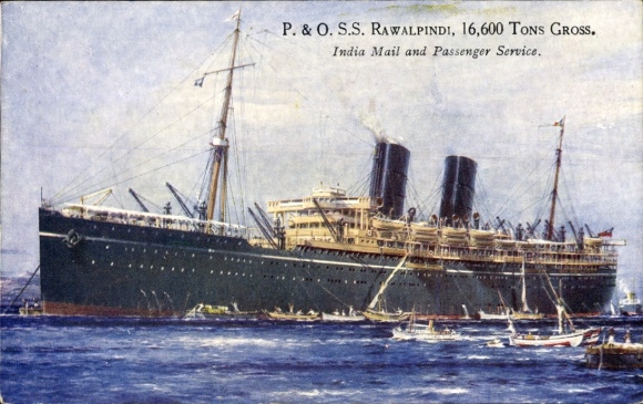 Ak SS Rawalpindi, P&O, India Mail en Passagiersdienst