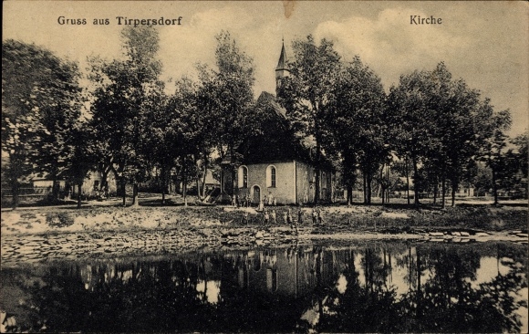 Postcard Tirpersdorf in the Vogtland, church