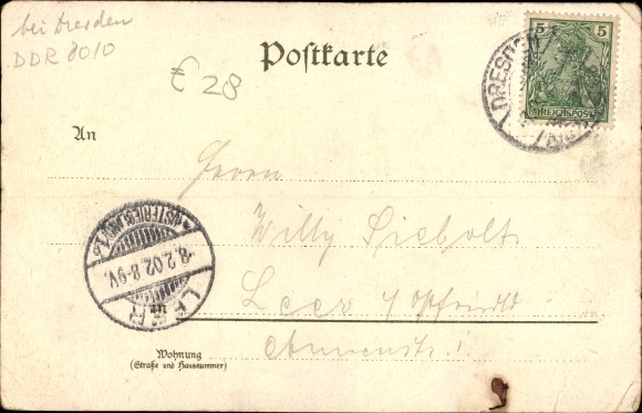Chromo-Litho Dresden Dölzschen Döltzschen, inn, hall, panorama