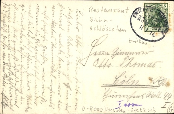 Photo Postcard Dresden Stetzsch, Restaurant Bahnschlösschen