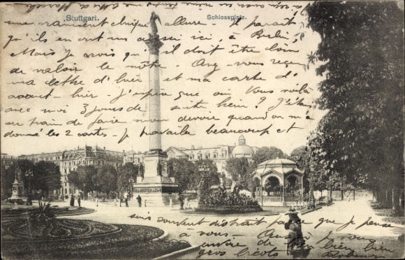 Postcard Stuttgart in Württemberg, Schlossplatz