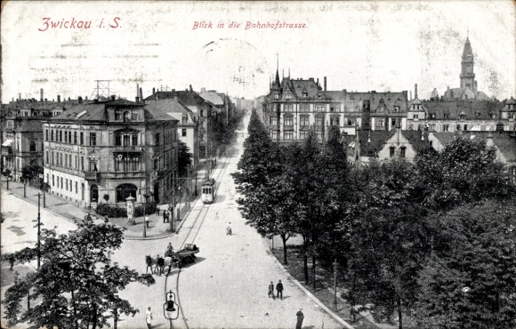 Ak Zwickau in Sachsen, Bahnhofstraße