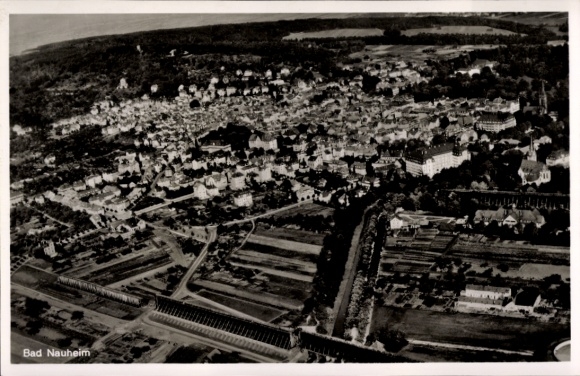 Postcard Bad Nauheim in Hesse, aerial view of cityscape, buildings