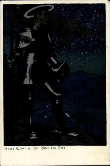 Artist Postcard Thoma, H., The guardian of the valley