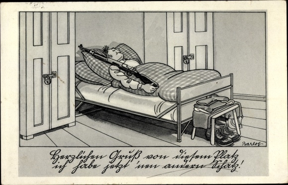 Artist PC Barlog, Wehrmacht soldier sleeps with a gun
