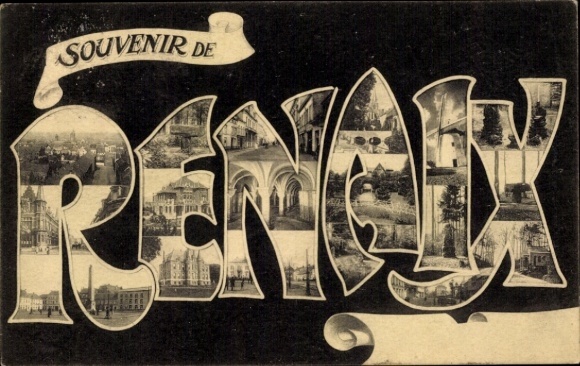 Letters Postcard Ronse Renaix East Flanders, partial views