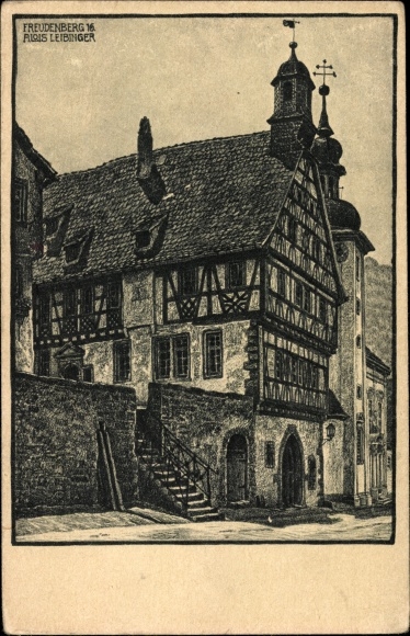 Artist PC Leibinger, Alois, Freudenberg in Baden Württemberg, town hall