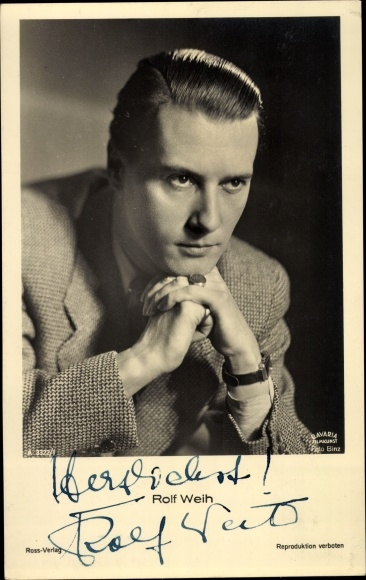 Postcard actor Rolf Weih, portrait, Ross 3322/1, autograph