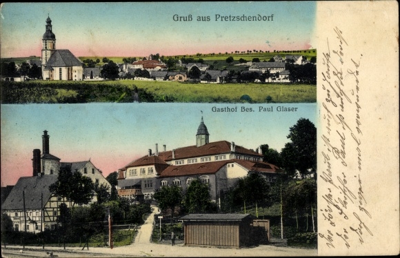 KP Pretzschendorf Klingenberg w Rudawach, widok ogólny, Gasthof Paul Glaser