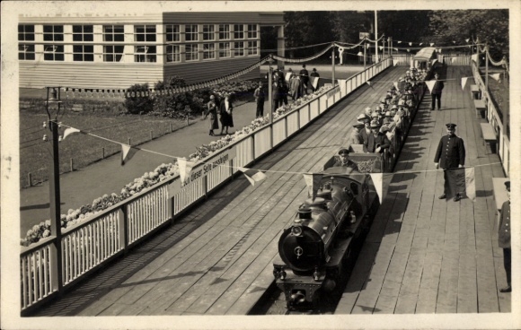 Ak Düsseldorf am Rhein, Grote Tentoonstelling GeSoLei 1926, Liliput-spoorlijn, Hoofdpoortstation