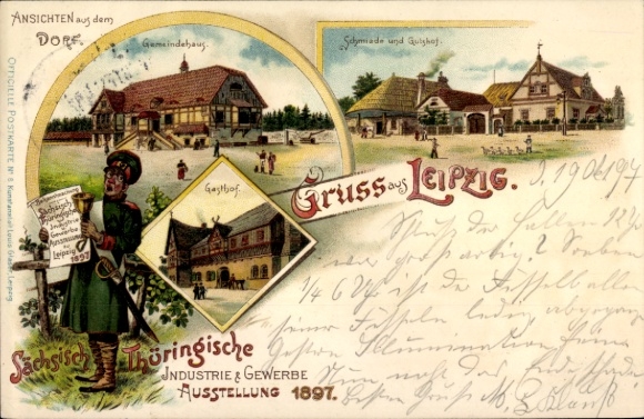 lito Leipzig w Saksonii, Saksonia. Czw. Wystawa Przemysłowo-Handlowa 1897, dom kultury