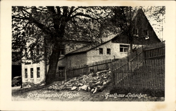 Postcard Hartmannsdorf Reichenau in the Ore Mountains, Gasthaus Liebscher
