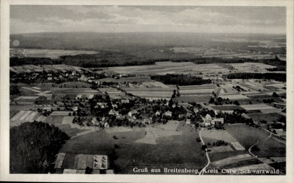 Postcard Breitenberg Neuweiler in the Black Forest, aerial photograph
