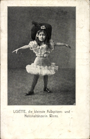Postcard Lisette, Vienna's smallest toe and national dancer