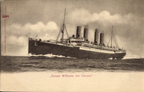 PC steamer Kaiser Wilhelm der Große, North German Lloyd Bremen NDL
