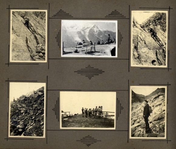 Photo album alpinism, mountaineers, glaciers, snow