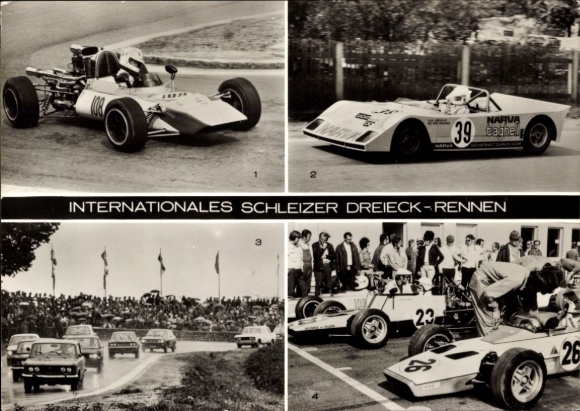 Ak Schleiz im Vogtland Thüringen, 41. Internationales Dreieck Rennen, Wolfgang Küther, Ulli Melkus