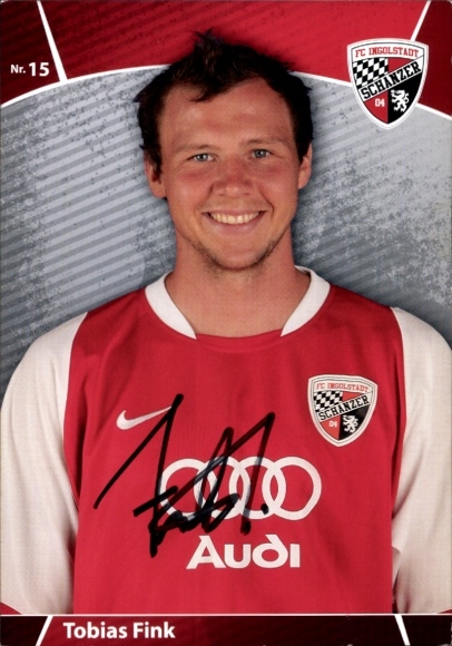 Autogrammkarte Fußballer Tobias Fink, FC Ingolstadt, Autogramm