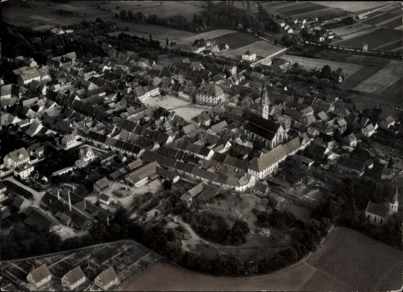 Postcard Bad Königshofen in Grabfeld Lower Franconia, aerial photograph