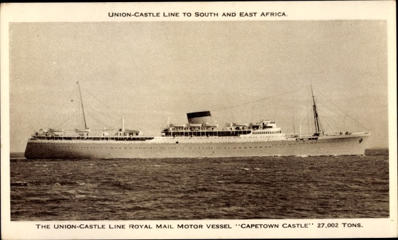 Ak Steamer Capetown Castle, Steamboat, Union Castle Line UC