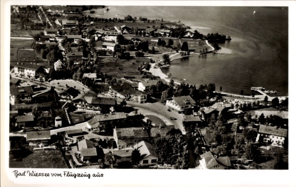 Postcard Bad Wiessee in Upper Bavaria, aerial photograph