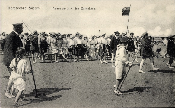 Ak Nordseebad Büsum, parade voor SM de Waddenkoning