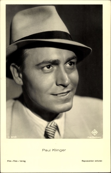 Postcard Actor Paul Klinger, portrait