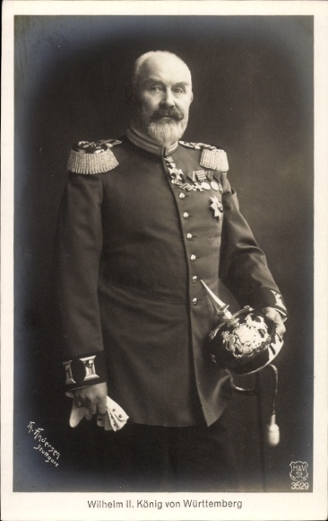 Ak Wilhelm II, König von Württemberg, Portrait in Uniform