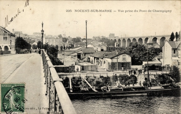 Ak Nogent sur Marne Val de Marne, Pont du Champigny, Viadukt