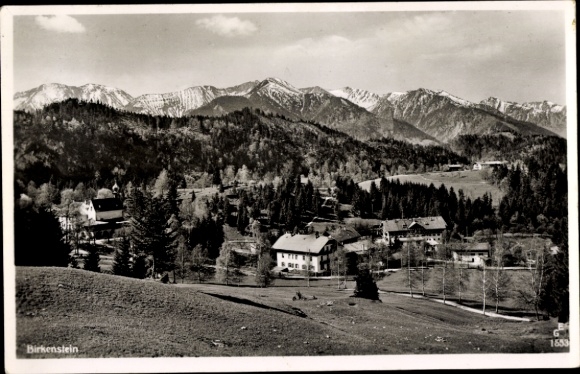 Postcard Birkenstein Fischbachau in Upper Bavaria, partial view, mountains